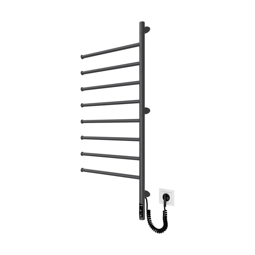 Elektromos forgatható törölközőszárító VEER 95W/230V 102,5x44,5 cm rozsdamentes acél/fekete