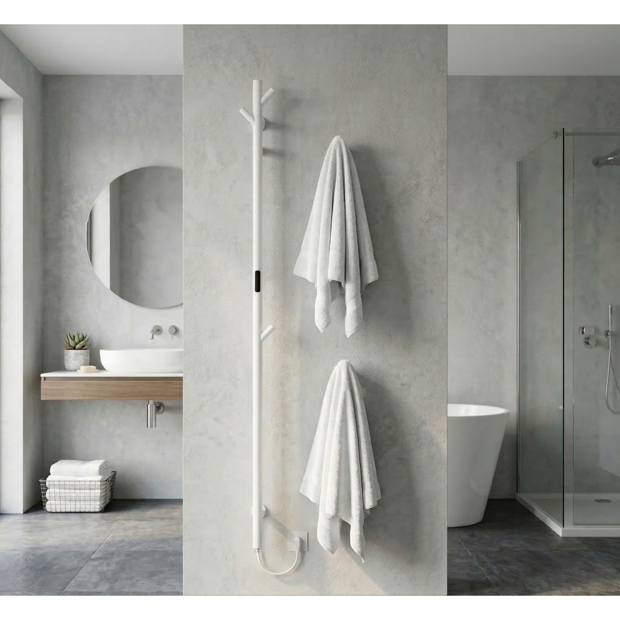 Elektromos rudazatú törölközőszárító, 172 cm, 46 W, fehér