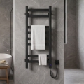 Elektromos törölközőszárító termosztáttal AVANGARD 105 W 80 x 36 cm fekete, bal oldali kivitel
