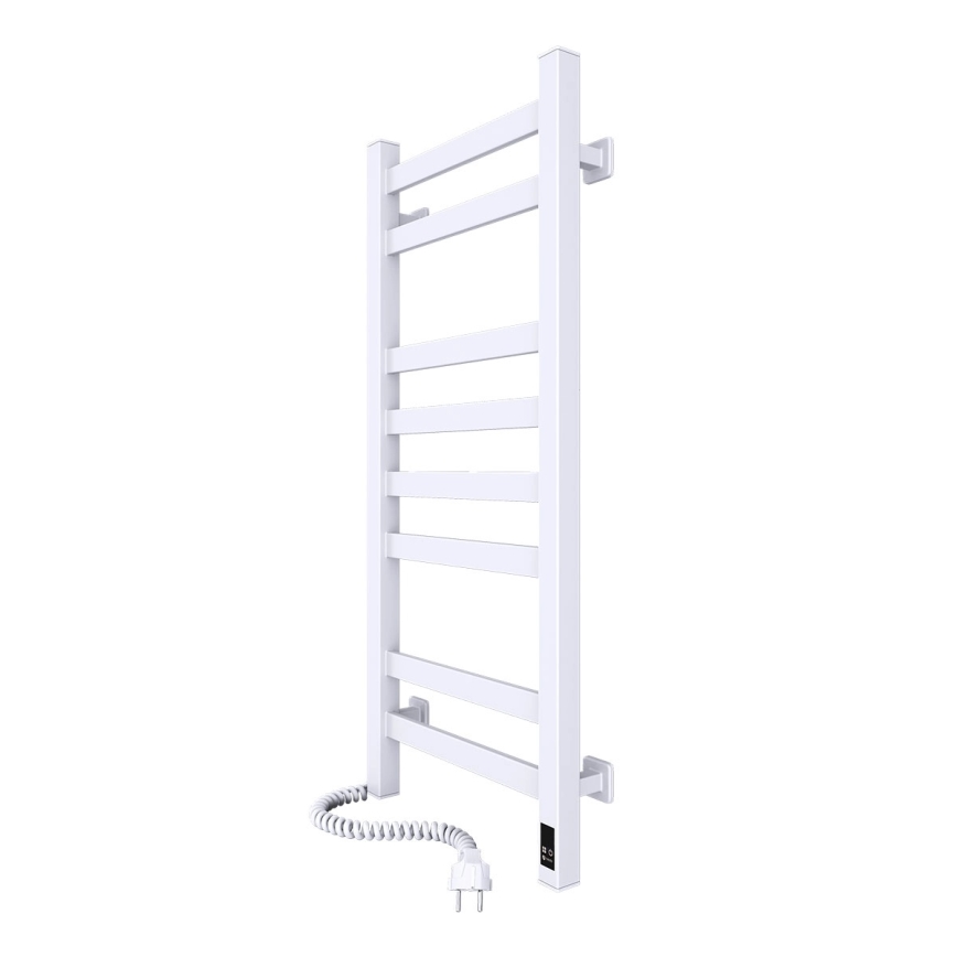 Elektromos törölközőszárító termosztáttal AVANGARD 105W 80x36 cm fehér, balos kivitel