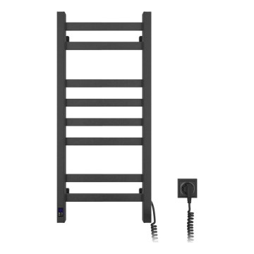 Elektromos törölközőszárító termosztáttal AVANGARD 105W 80x36 cm  fekete jobb oldali