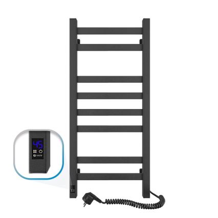Elektromos törölközőszárító termosztáttal AVANGARD 105W 80x36 cm  fekete jobb oldali