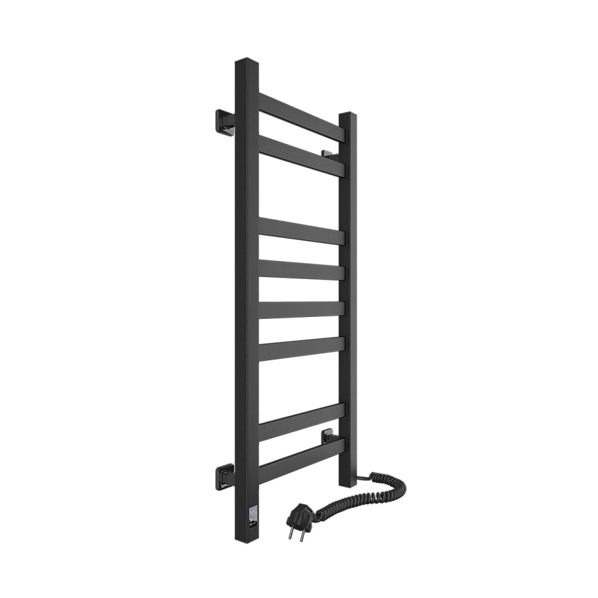 Elektromos törölközőszárító termosztáttal AVANGARD 105W 80x36 cm  fekete jobb oldali