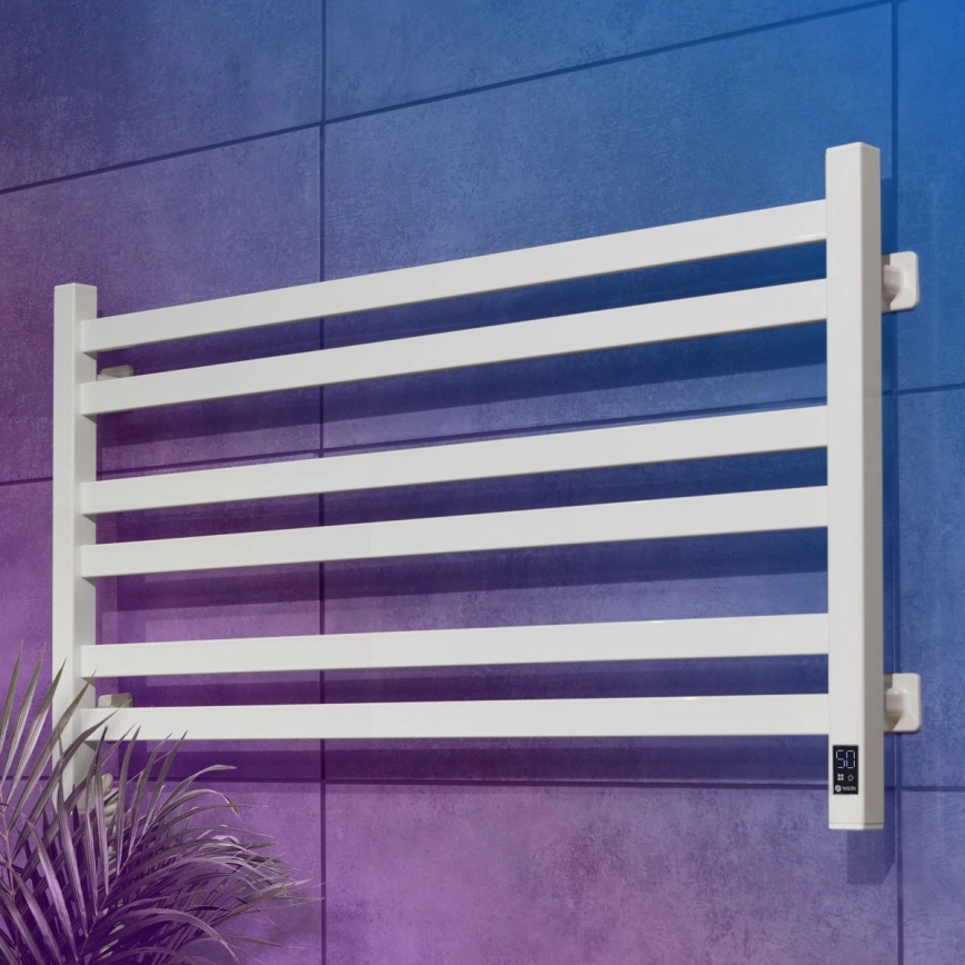 Elektromos törölközőszárító termosztáttal AVANGARD 181W 50x90 cm fehér, bal oldali