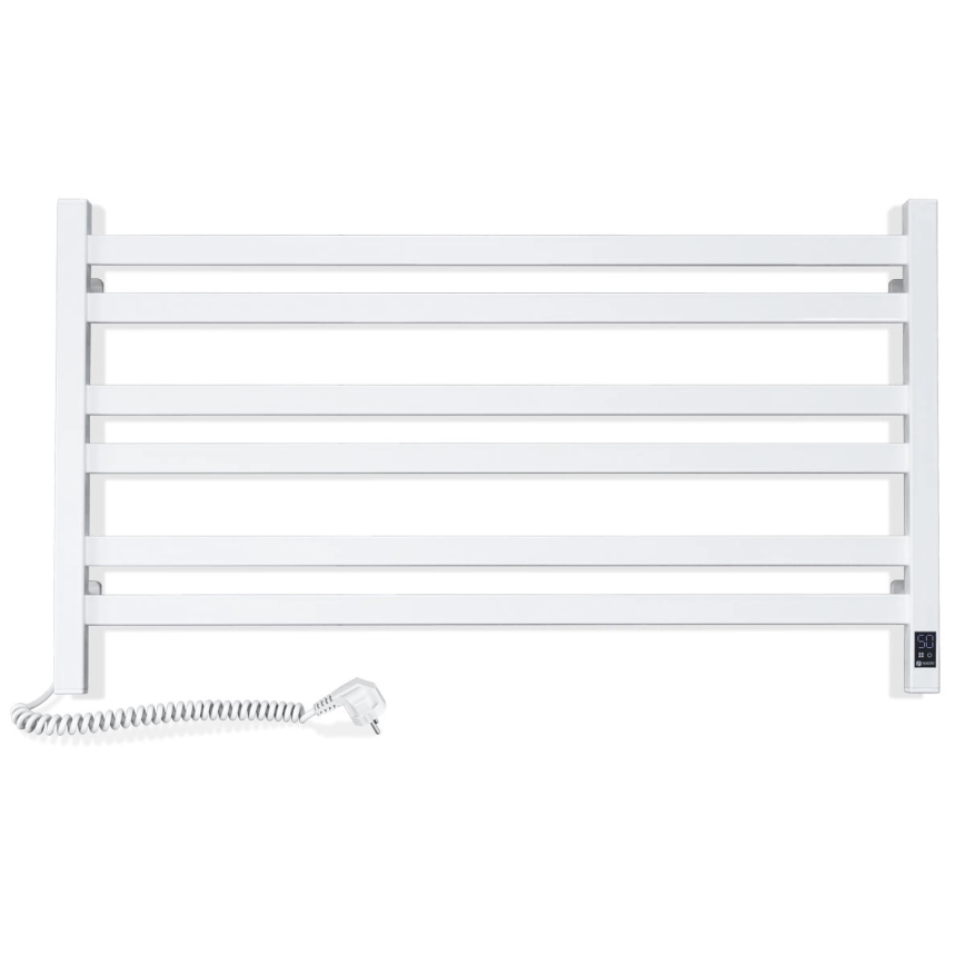 Elektromos törölközőszárító termosztáttal AVANGARD 181W 50x90 cm fehér, bal oldali