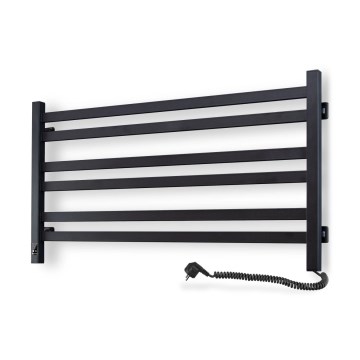 Elektromos törölközőszárító termosztáttal AVANGARD 181W 50x90 cm fekete jobb oldali