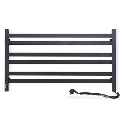 Elektromos törölközőszárító termosztáttal AVANGARD 181W 50x90 cm fekete jobb oldali