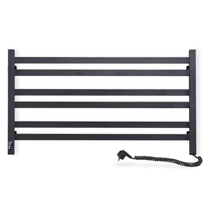 Elektromos törölközőszárító termosztáttal AVANGARD 181W 50x90 cm fekete jobb oldali