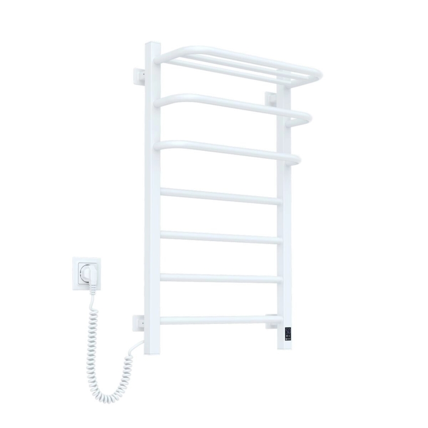 Elektromos törölközőszárító termosztáttal FORTIS 155W 80x48 cm fehér, balos
