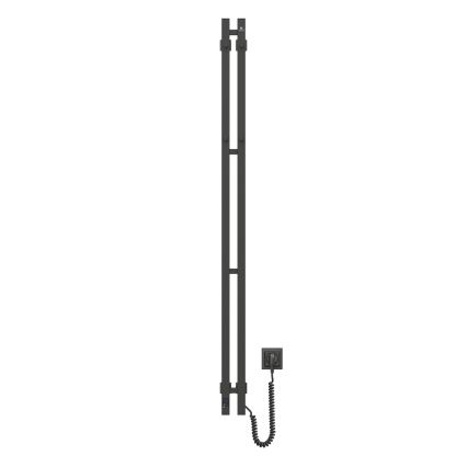 Elektromos törölközőszárító termosztáttal SILOUETTE 106W 150x9 cm fekete jobbos