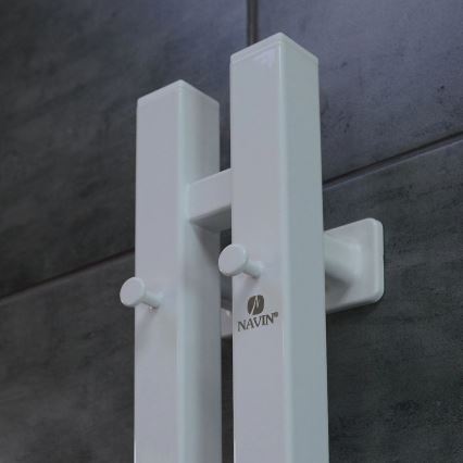 Elektromos törölközőszárító termosztáttal SILOUETTE 70W 120x9 cm fehér, jobb oldali