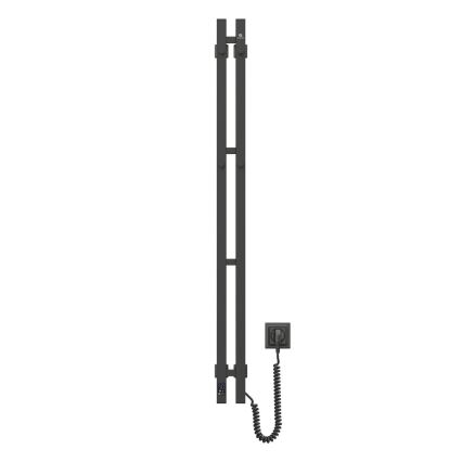 Elektromos törölközőszárító termosztáttal SILOUETTE 70W 120x9 cm fekete, jobb oldali