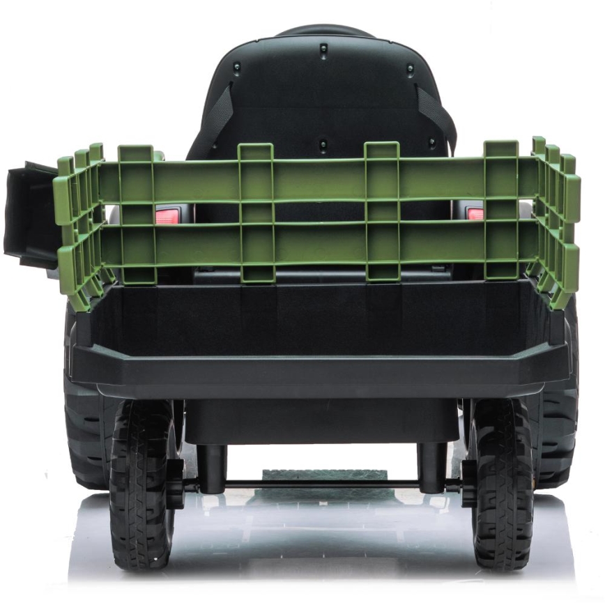 Elektromos traktor utánfutóval 2x30W/7000 mAh fekete/zöld + távirányító