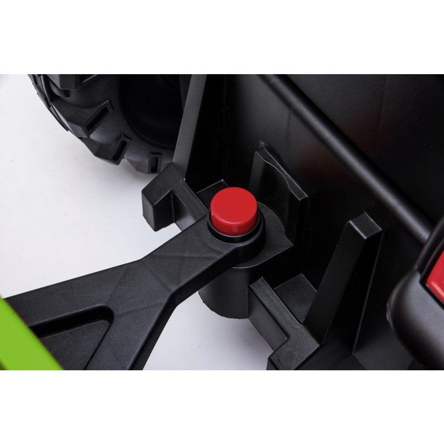 Elektromos traktor utánfutóval 2x30W/7000 mAh fekete/zöld + távirányító