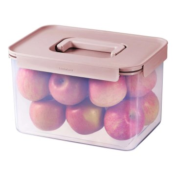 Élelmiszertároló doboz CLASSIC PLUS 6 l, rózsaszín/átlátszó