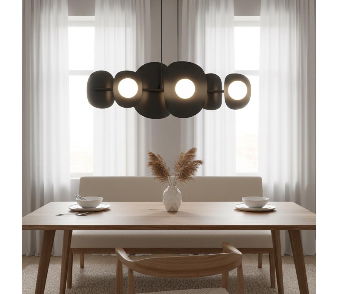 EMIBIG ELEMENTI kábeles csillár, 6 x G9, 8 W, 230 V, fekete 1491/6