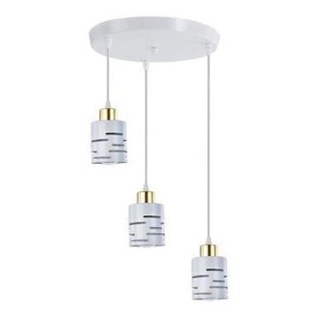 ELEN zsinóros csillár 3xE27/35W/230V, átm. 29 cm, fehér/arany