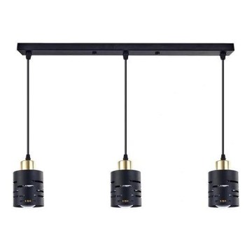 ELEN zsinóros csillár 3xE27/35W/230V fekete/arany