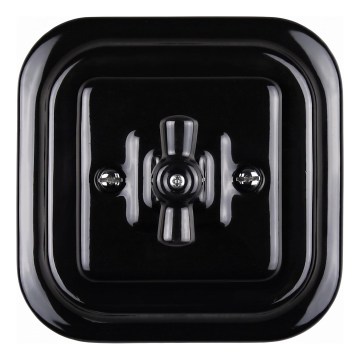 Elhard - Kerámia retró kapcsoló kerettel, sz. 1/0, fekete