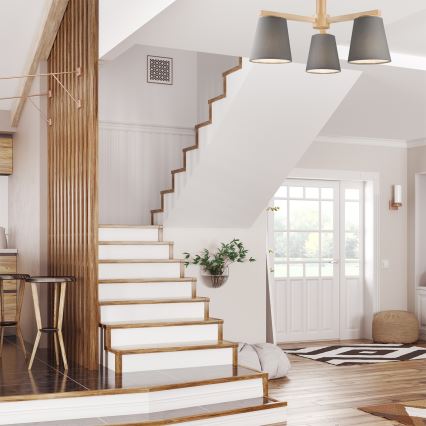 Fali lámpa ELLIE 3xE27/60W/230V szürke/cseresznye