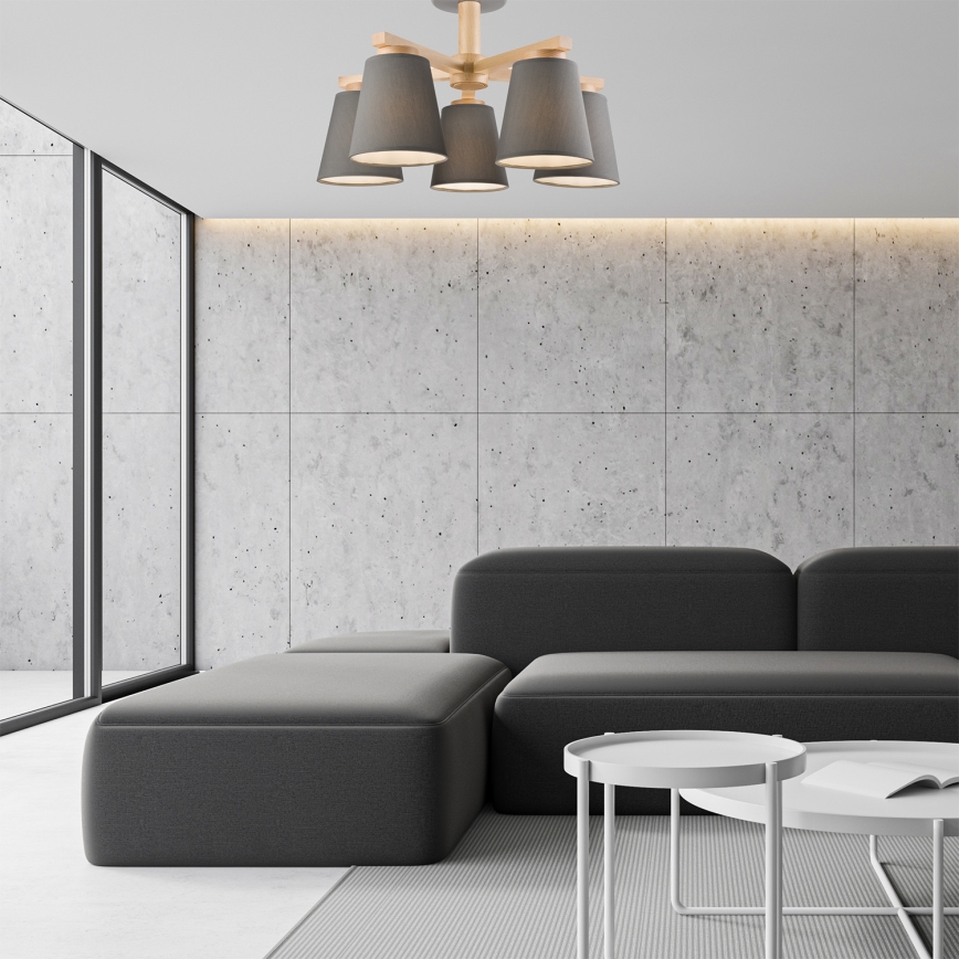 Fali lámpa ELLIE 5xE27/60W/230V szürke/cseresznye