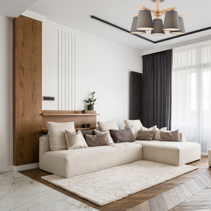 Fali lámpa ELLIE 5xE27/60W/230V szürke/cseresznye