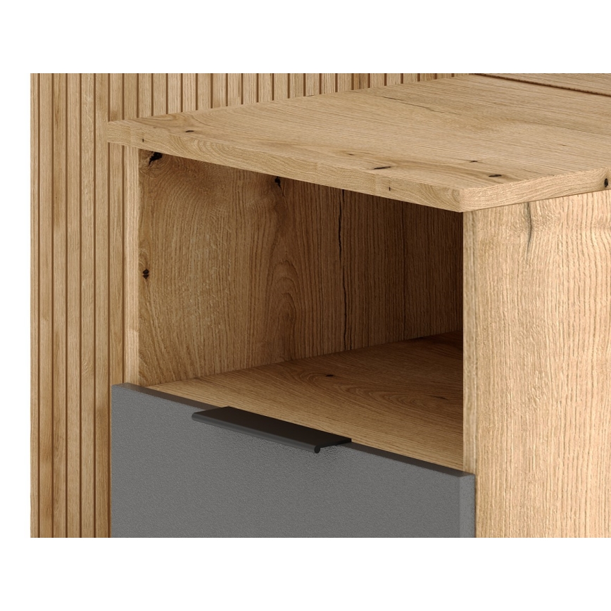 Előszobafal tükörrel SVEN barna/grafit