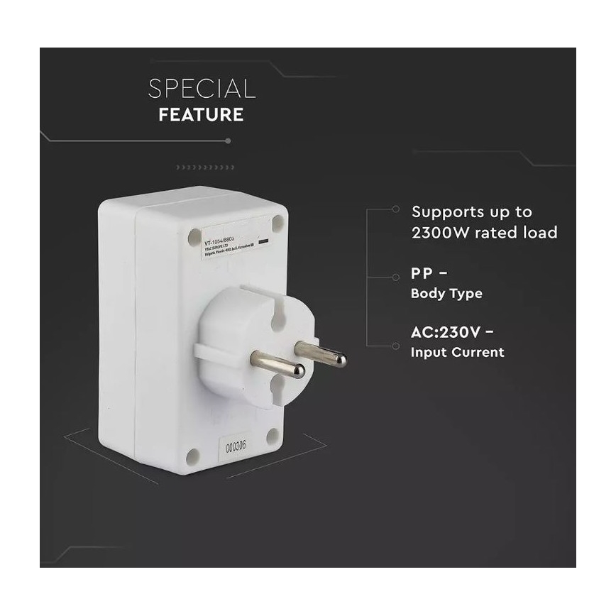 Elosztó 4x2,5A/230V