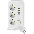 Elosztó kapcsolóval LINEA 3x230V + 5xUSB A/C SCHUKO 5 m fehér