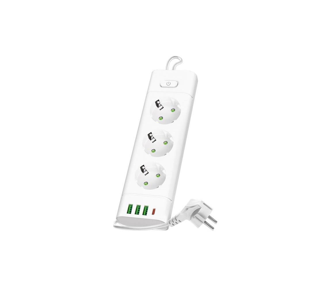 Elosztó kapcsolóval LINEA PRO 3x230V+ 3xUSB