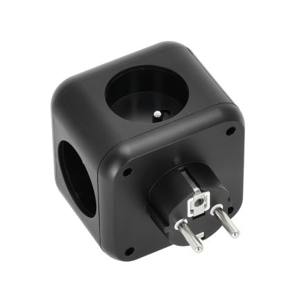 Elosztó konnektor kapcsolóval LINEA 3x230V + 4xUSB A/C fekete