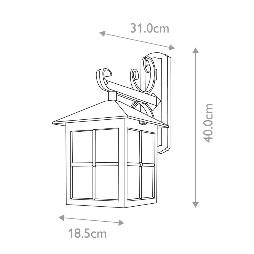 Elstead BL19-BLACK - Kültéri fali lámpa WINCHESTER 1xE27/100W/230V IP43