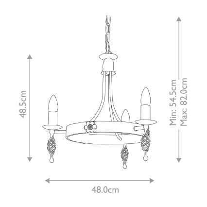 Elstead - Csillár láncon BELFRY 3xE14/60W/230V