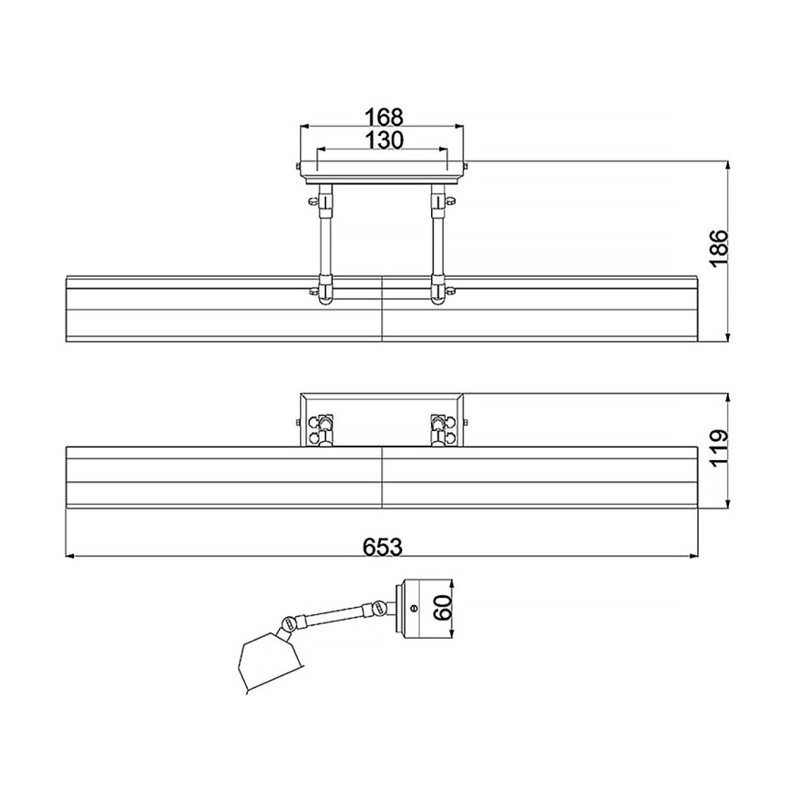 Elstead - CHAWTON képvilágító lámpa 4xE14/40W/230V fekete