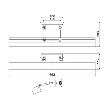 Elstead - Képvilágító lámpa CHAWTON 4xE14/40W/230V bronzszínű