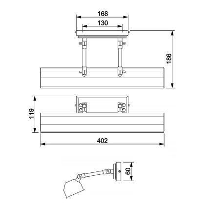 Elstead - Képmegvilágító CHAWTON 2xE14/40W/230V fényezett króm