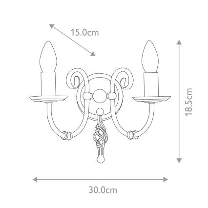 Elstead - Fali lámpa ARTISAN 2xE14/60W/230V arany