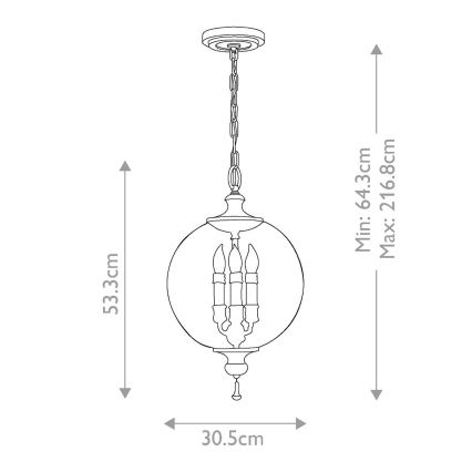 Elstead FE-ARGENTO-P - Csillár láncon ARGENTO 3xE14/60W/230V