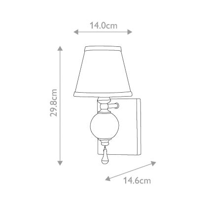 Elstead FE-ARGENTO1 - Fali lámpa ARGENTO 1xE14/60W/230V