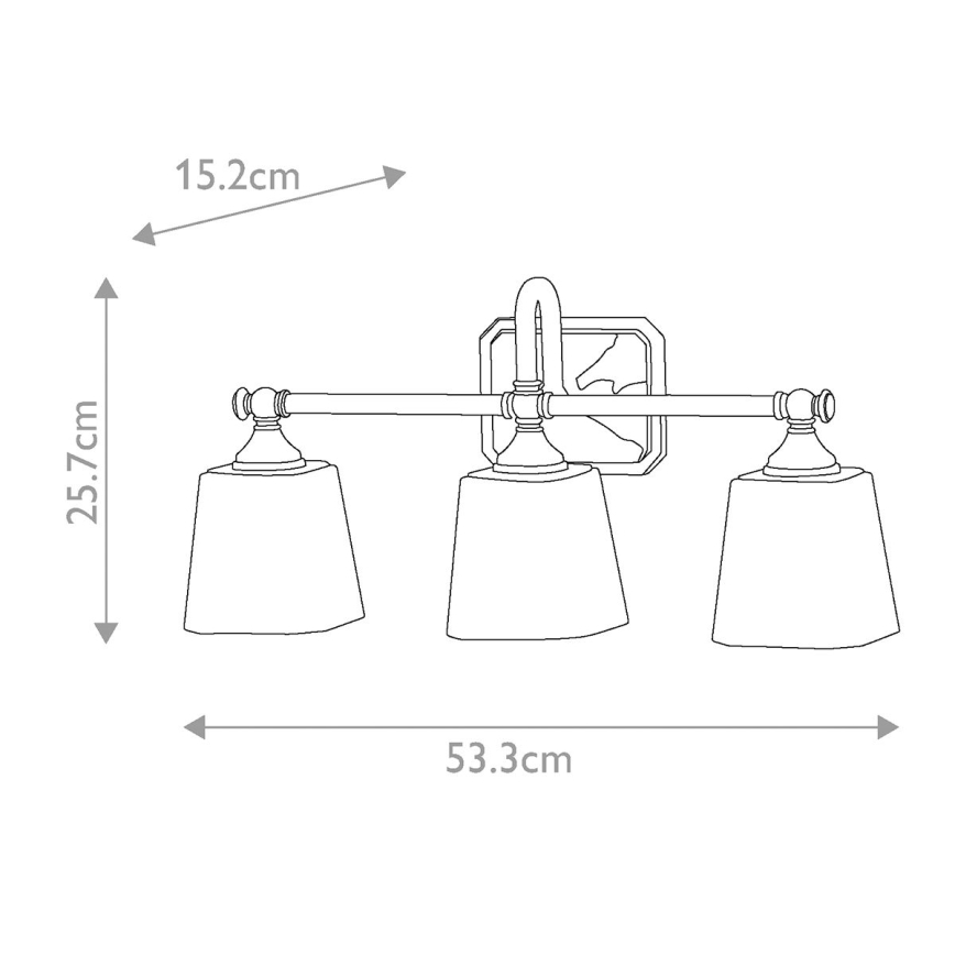 Elstead FE-CONCORD3-BATH - LED Fürdőszobai fali lámpa CONCORD 3xG9/3W/230V IP44