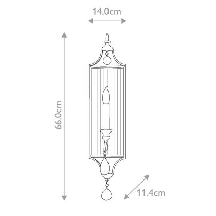 Elstead FE-GIANNA1 - Kristály fali lámpa GIANNA 1xE14/60W/230V