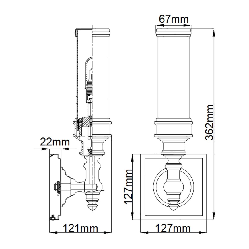 Elstead FE-PAYN-OR1-BATH - LED Fürdőszobai fali lámpa PAYNE 1xG9/3W/230V IP44