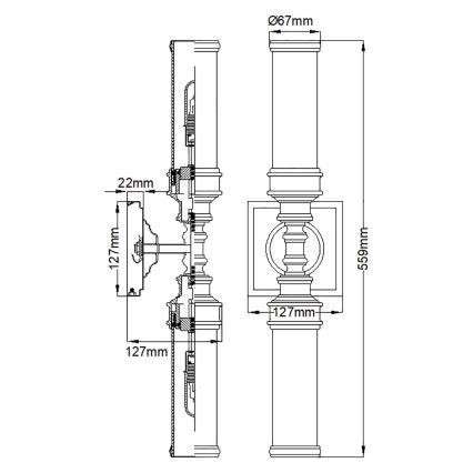 Elstead FE-PAYN-OR2-BATH - LED Fürdőszobai fali lámpa PAYNE 2xG9/3W/230V IP44