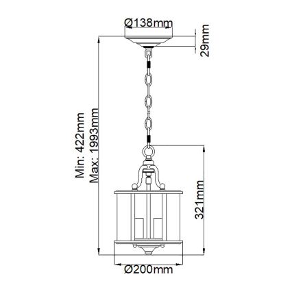 Elstead HK-GENTRY-P-S-PW - Csillár láncon GENTRY 3xE14/60W/230V