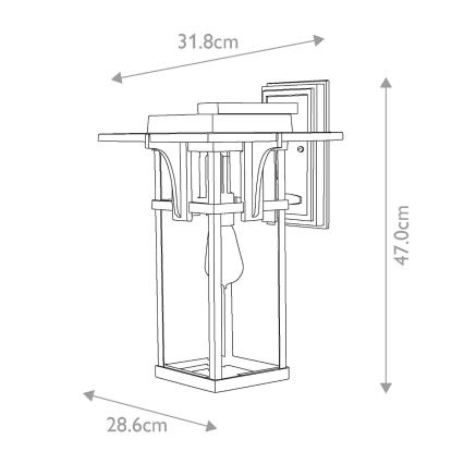 Elstead HK-MANHATTAN2-L - Kültéri fali lámpa MANHATTAN 1xE27/100W/230V IP44