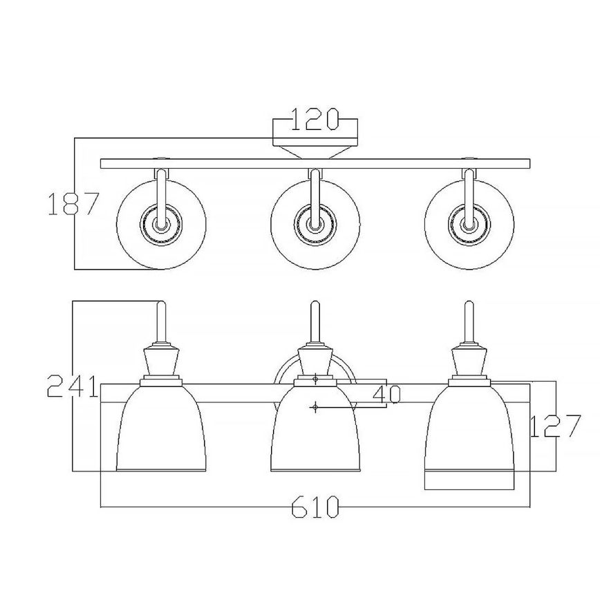 Elstead KL-CORA3-BATH - LED Fürdőszobai fali lámpa CORA 3xG9/3W/230V IP44