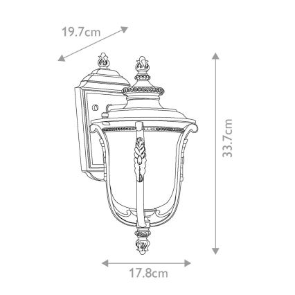 Elstead KL-LUVERNE2-S - Kültéri fali lámpa LUVERNE 1xE27/100W/230V IP44