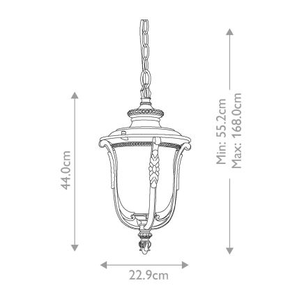 Elstead KL-LUVERNE8-M - Kültéri csillár LUVERNE 1xE27/150W/230V IP23