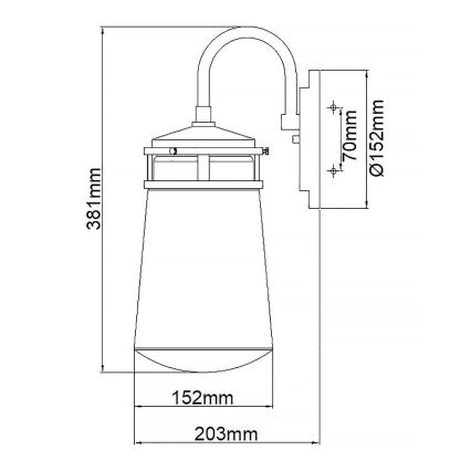 Elstead - Kültéri fali lámpa LYNDON 1xE27/100W/230V IP44