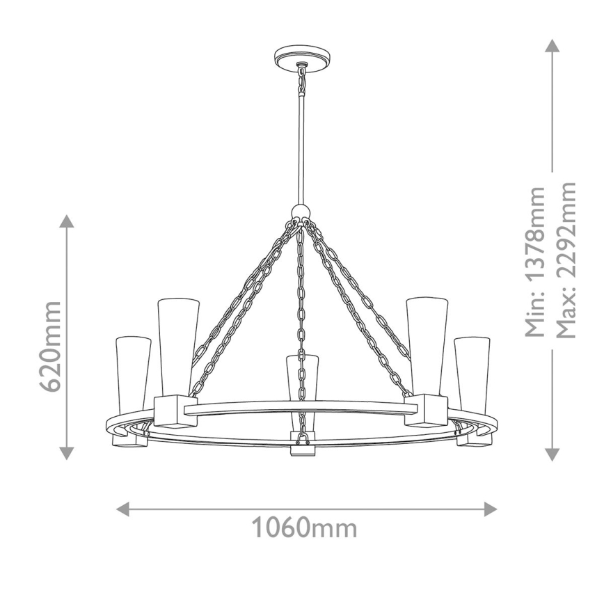 Elstead - KRISTY rudas csillár 5xE27/40W/230V rézszínű